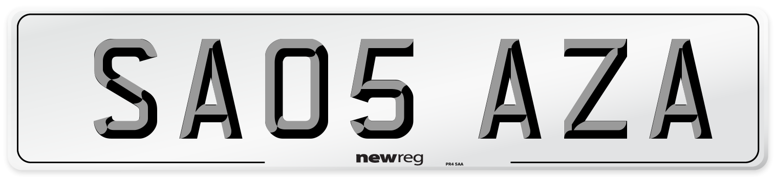 SA05 AZA Number Plate from New Reg